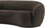 Hyde Brown Boucle Fabric Sofa - Chic Rounded Design for Modern Living, Plush Comfort & Style!