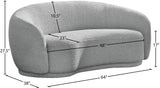 Hyde Contemporary Loveseat with Chic Rounded Back, Plush Comfort, and Stylish Modern Design