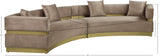 Belsa Luxurious Contemporary Sectional Sofa with Brushed Gold Accents for Stylish Entertaining