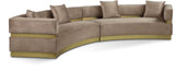 Belsa Luxurious Contemporary Sectional Sofa with Brushed Gold Accents for Stylish Entertaining