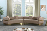 Belsa Luxurious Contemporary Sectional Sofa with Brushed Gold Accents for Stylish Entertaining