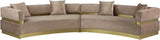 Belsa Luxurious Contemporary Sectional Sofa with Brushed Gold Accents for Stylish Entertaining