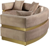Belsa Luxurious Contemporary Sectional Sofa with Brushed Gold Accents for Stylish Entertaining