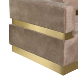 Belsa Luxurious Contemporary Sectional Sofa with Brushed Gold Accents for Stylish Entertaining