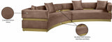 Belsa Luxurious Contemporary Sectional Sofa with Brushed Gold Accents for Stylish Entertaining