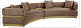 Belsa Luxurious Contemporary Sectional Sofa with Brushed Gold Accents for Stylish Entertaining