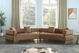Belsa Luxurious Contemporary Sectional Sofa with Brushed Gold Accents for Stylish Entertaining