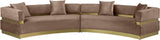 Belsa Luxurious Contemporary Sectional Sofa with Brushed Gold Accents for Stylish Entertaining