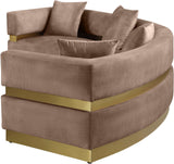 Belsa Luxurious Contemporary Sectional Sofa with Brushed Gold Accents for Stylish Entertaining