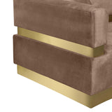 Belsa Luxurious Contemporary Sectional Sofa with Brushed Gold Accents for Stylish Entertaining