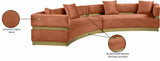 Belsa Luxurious Contemporary Sectional Sofa with Brushed Gold Accents for Stylish Entertaining