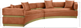 Belsa Luxurious Contemporary Sectional Sofa with Brushed Gold Accents for Stylish Entertaining