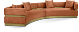 Belsa Luxurious Contemporary Sectional Sofa with Brushed Gold Accents for Stylish Entertaining