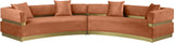 Belsa Luxurious Contemporary Sectional Sofa with Brushed Gold Accents for Stylish Entertaining