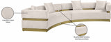 Belsa Luxurious Contemporary Sectional Sofa with Brushed Gold Accents for Stylish Entertaining