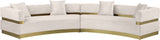 Belsa Luxurious Contemporary Sectional Sofa with Brushed Gold Accents for Stylish Entertaining