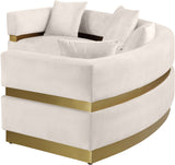 Belsa Luxurious Contemporary Sectional Sofa with Brushed Gold Accents for Stylish Entertaining