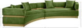 Belsa Luxurious Contemporary Sectional Sofa with Brushed Gold Accents for Stylish Entertaining