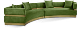 Belsa Luxurious Contemporary Sectional Sofa with Brushed Gold Accents for Stylish Entertaining
