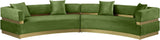 Belsa Luxurious Contemporary Sectional Sofa with Brushed Gold Accents for Stylish Entertaining