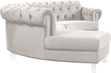 Anabella Contemporary 3pc Sectional with Deep Tufting and Chrome Nailheads for Elegant Living Spaces