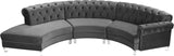 Anabella Contemporary 3pc Sectional with Deep Tufting and Chrome Nailheads for Elegant Living Spaces