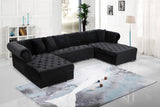 Presley Contemporary 3pc. Sectional with Deep Tufting & Gold Chrome Legs for Luxurious Comfort