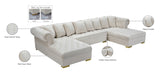 Presley Contemporary 3pc. Sectional with Deep Tufting & Gold Chrome Legs for Luxurious Comfort
