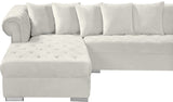 Presley Contemporary 3pc. Sectional with Deep Tufting & Gold Chrome Legs for Luxurious Comfort