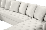 Presley Contemporary 3pc. Sectional with Deep Tufting & Gold Chrome Legs for Luxurious Comfort