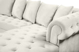 Presley Contemporary 3pc. Sectional with Deep Tufting & Gold Chrome Legs for Luxurious Comfort