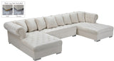 Presley Contemporary 3pc. Sectional with Deep Tufting & Gold Chrome Legs for Luxurious Comfort