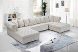 Presley Contemporary 3pc. Sectional with Deep Tufting & Gold Chrome Legs for Luxurious Comfort