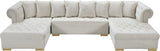 Presley Contemporary 3pc. Sectional with Deep Tufting & Gold Chrome Legs for Luxurious Comfort
