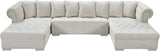 Presley Contemporary 3pc. Sectional with Deep Tufting & Gold Chrome Legs for Luxurious Comfort