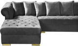 Presley Contemporary 3pc. Sectional with Deep Tufting & Gold Chrome Legs for Luxurious Comfort