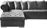 Presley Contemporary 3pc. Sectional with Deep Tufting & Gold Chrome Legs for Luxurious Comfort