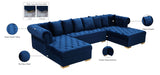 Presley Contemporary 3pc. Sectional with Deep Tufting & Gold Chrome Legs for Luxurious Comfort