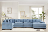 DESEO 155" Sectional Sofa with Ottoman