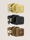 ZR12-212Z Brushed Gold Starburst Square Door Knobs with Beaded Rosette | Door Hardware