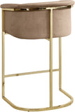 Donatella Contemporary Stool with Luxurious Velvet Upholstery and Elegant Gold Steel Base Support