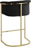 Donatella Contemporary Stool with Luxurious Velvet Upholstery and Elegant Gold Steel Base Support
