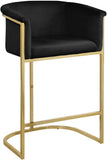 Donatella Contemporary Stool with Luxurious Velvet Upholstery and Elegant Gold Steel Base Support