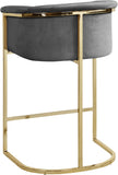 Donatella Contemporary Stool with Luxurious Velvet Upholstery and Elegant Gold Steel Base Support
