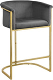 Donatella Contemporary Stool with Luxurious Velvet Upholstery and Elegant Gold Steel Base Support