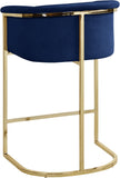 Donatella Contemporary Stool with Luxurious Velvet Upholstery and Elegant Gold Steel Base Support