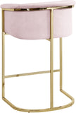 Donatella Contemporary Stool with Luxurious Velvet Upholstery and Elegant Gold Steel Base Support