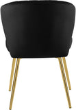 Finley Velvet Dining Chair Set of 2 - Elegant Curved Back with Gold Legs for Modern Dining Spaces