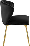 Finley Velvet Dining Chair Set of 2 - Elegant Curved Back with Gold Legs for Modern Dining Spaces