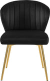 Finley Velvet Dining Chair Set of 2 - Elegant Curved Back with Gold Legs for Modern Dining Spaces